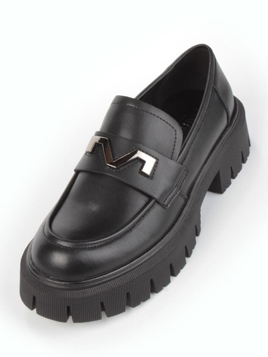 01-C1808-1 BLACK Ботинки демисезонные женские (натуральная кожа)