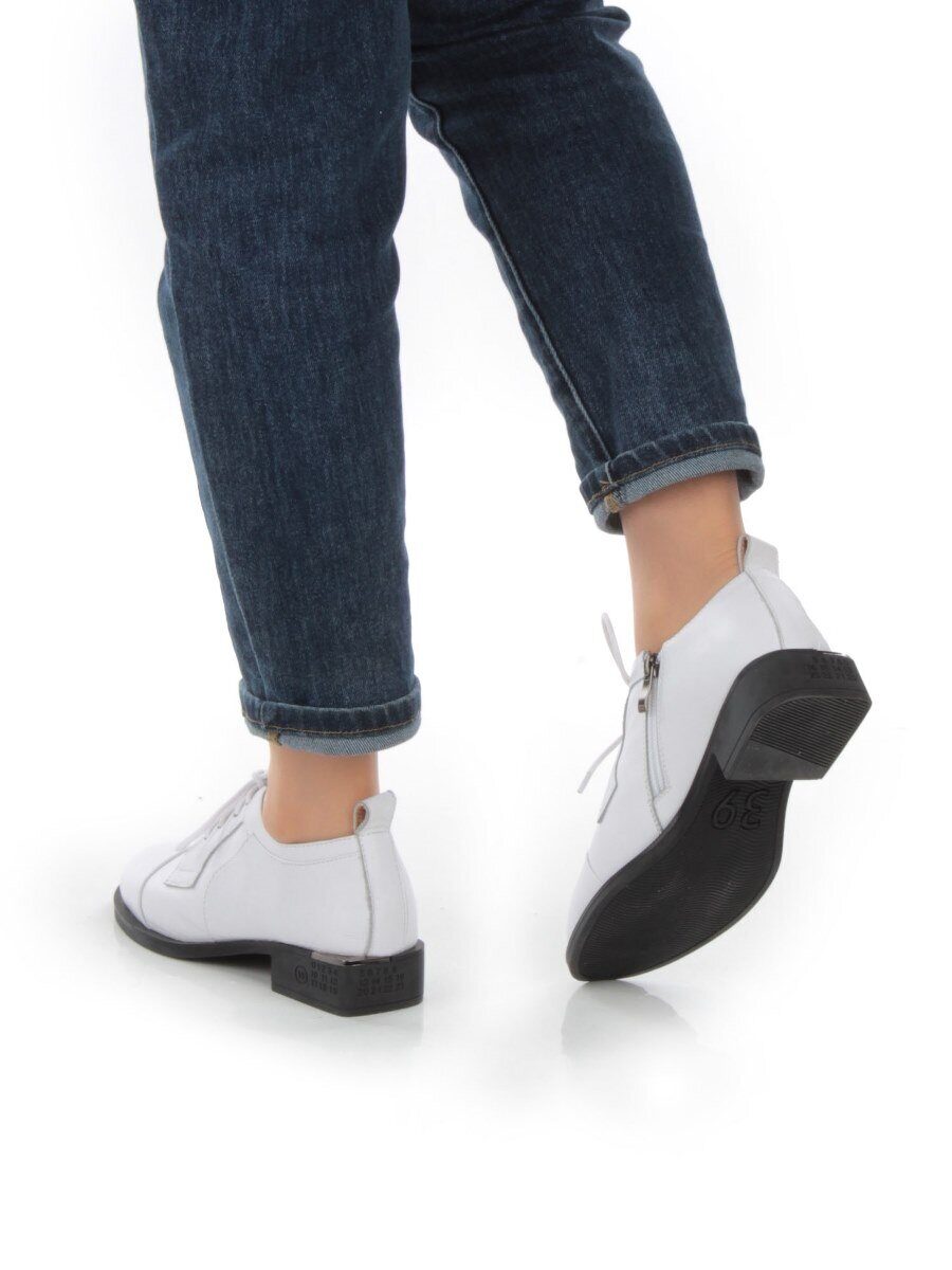 03-YP9862B WHITE Полуботинки женские (натуральная кожа)