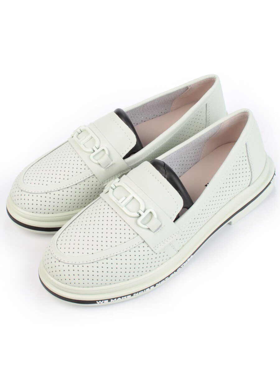 03-PDD170-6 LT. GREEN Лоферы женские (натуральная кожа)