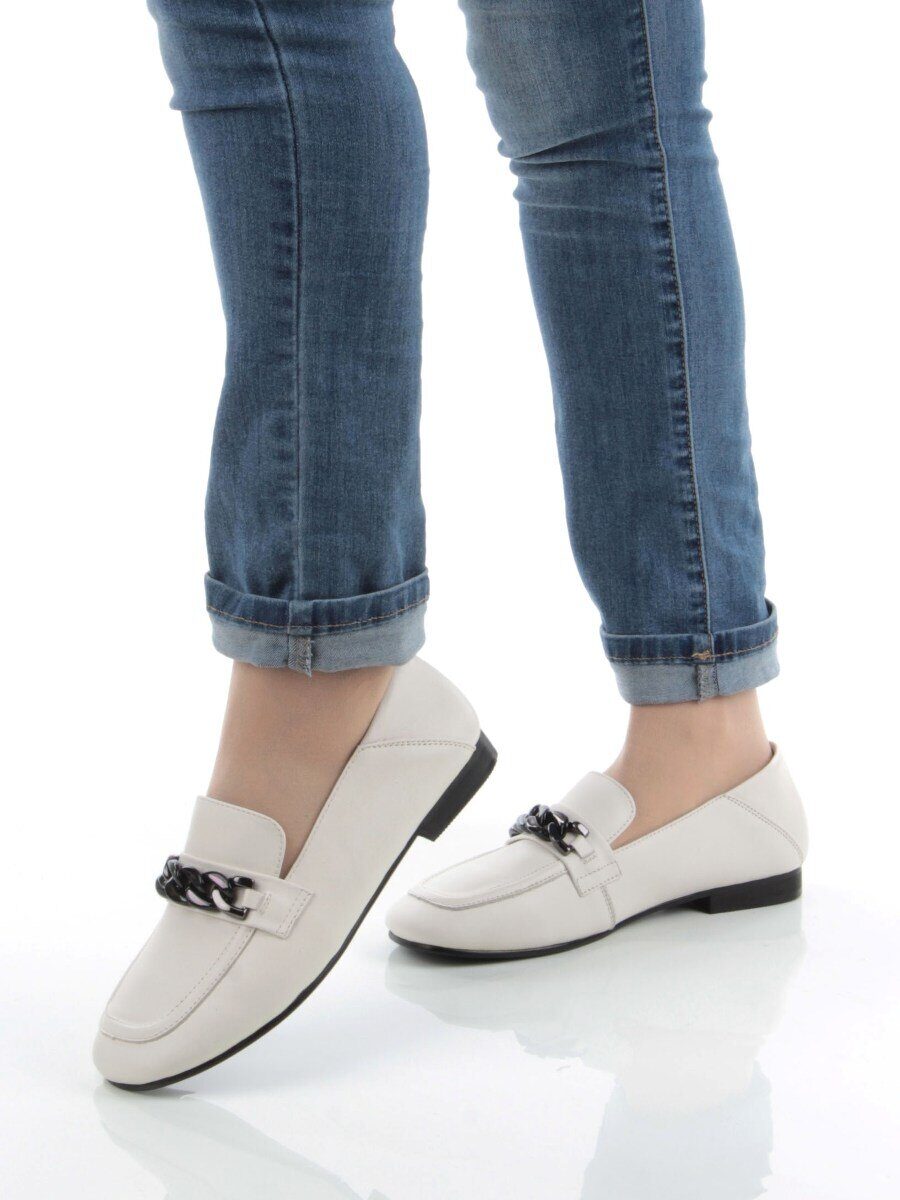 03-DCO117-2 BEIGE Лоферы женские (натуральная кожа)