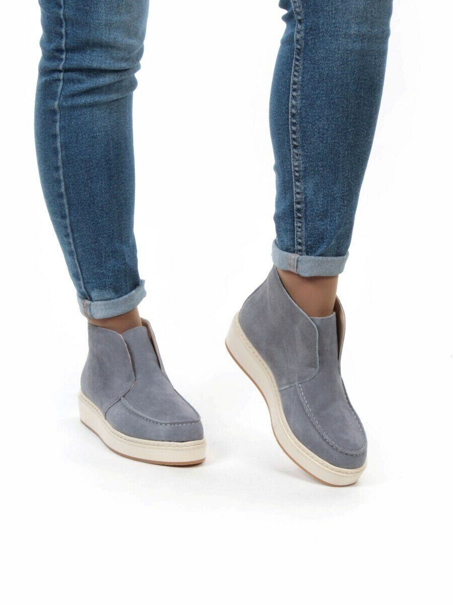 01-5173-6 GRAY/BLUE Ботинки демисезонные (натуральная замша, байка)