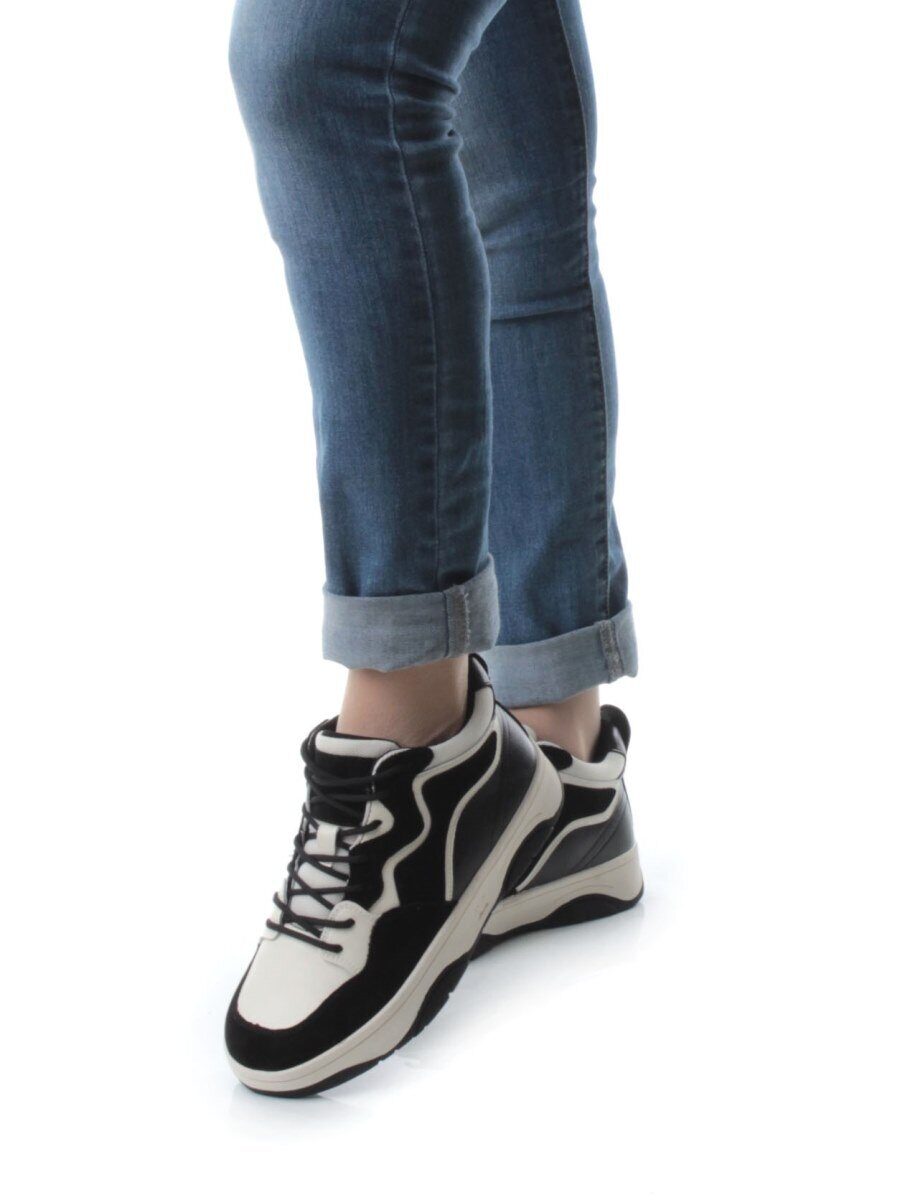 05-P100-1Z BLACK/LT. BEIGE Кроссовки женские зимние (натуральная кожа, шерсть)