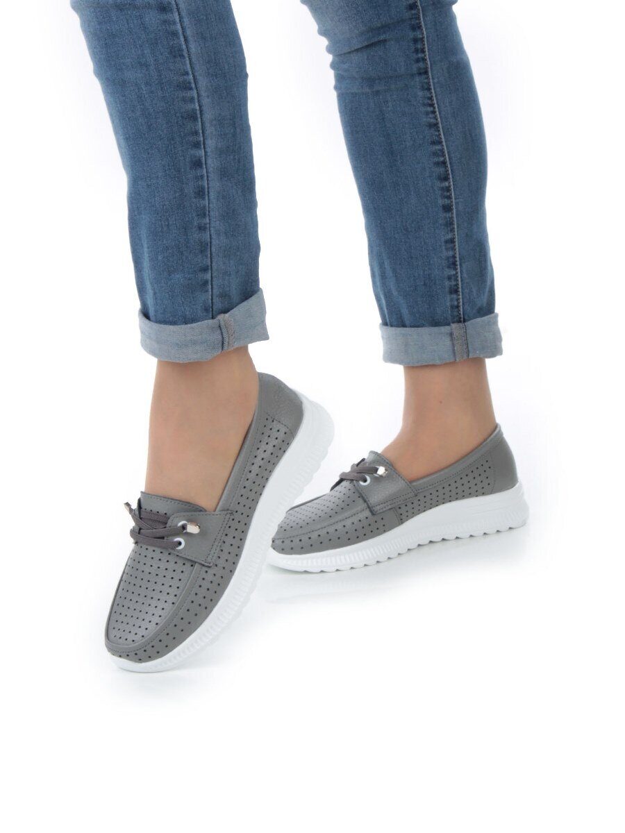 03-ZL-8861 DK. GRAY Полуботинки женские (натуральная кожа)