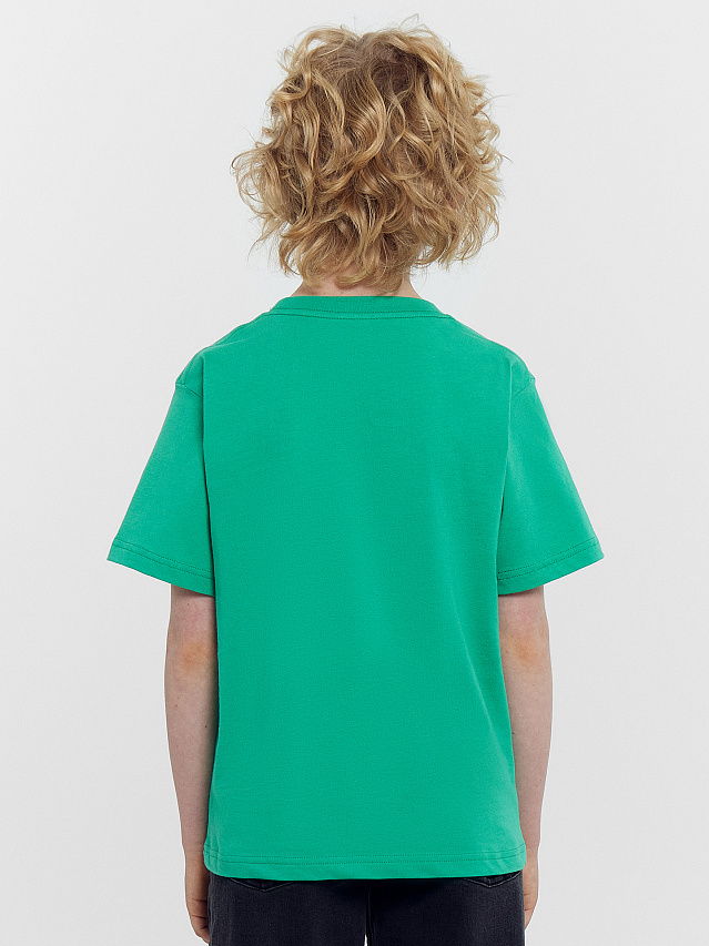 Футболка для мальчиков зеленая с печатью