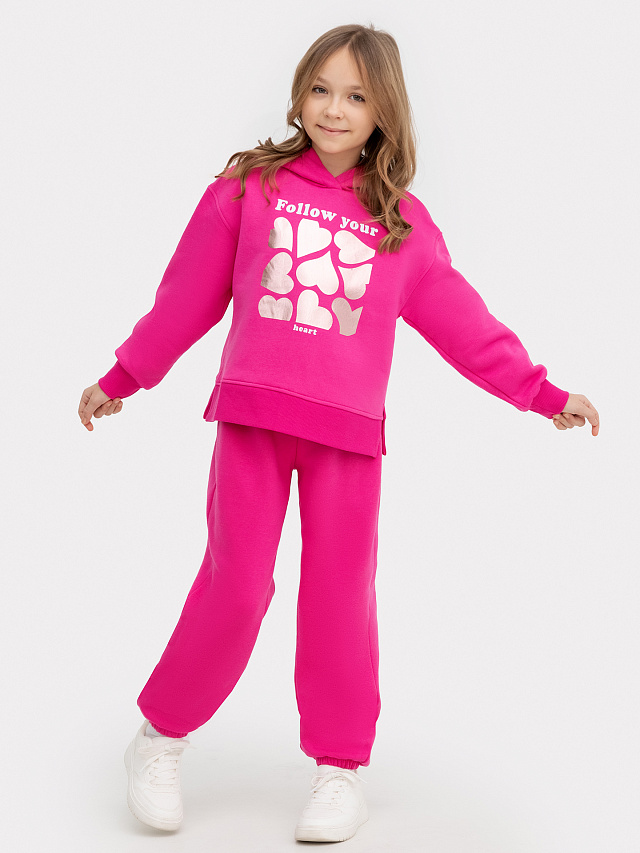 Худи для девочек в розовом цвете с печатью