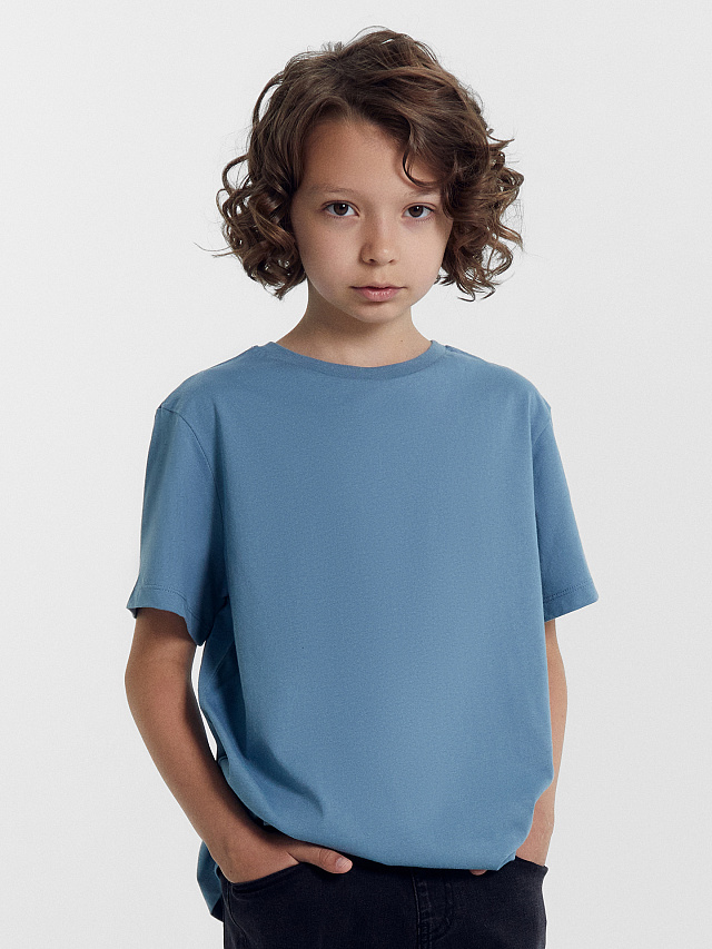 Футболка для мальчиков серо-голубая