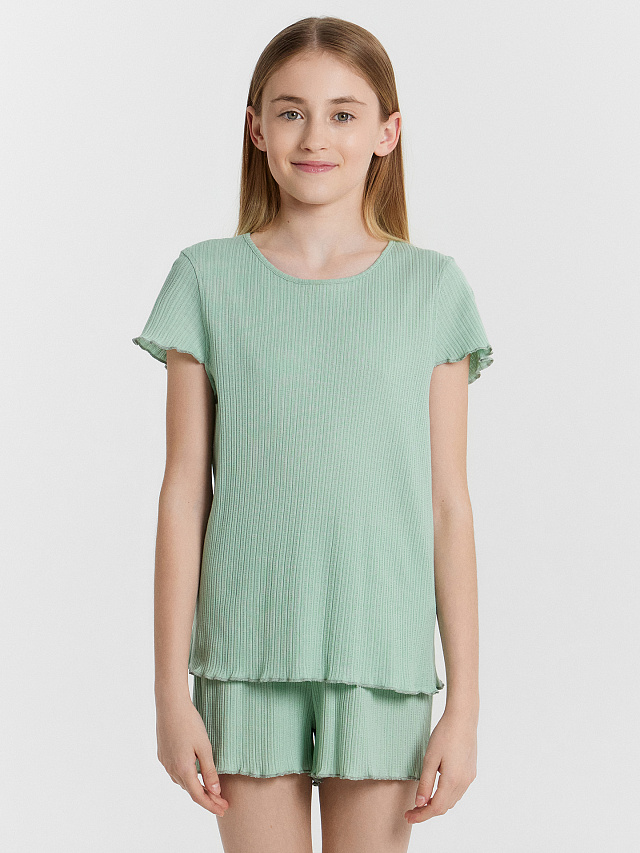 Комплект домашний для девочек зеленый