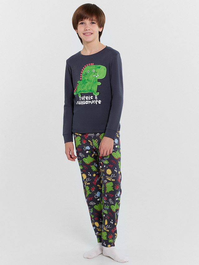 Пижама для мальчиков с принтом и надписью