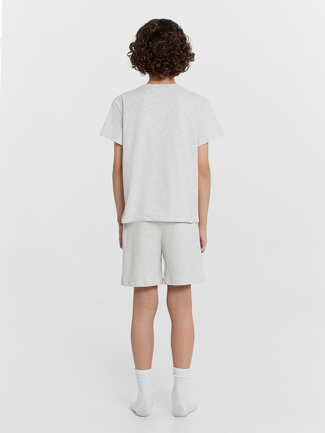 Комплект домашний для мальчиков серый с принтом