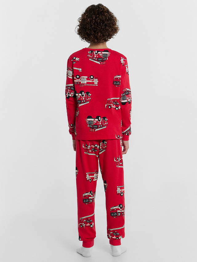 Пижама для мальчиков красная с принтом