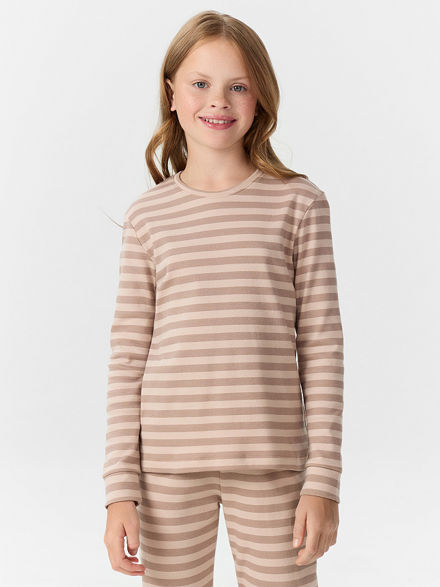 Комплект домашний для девочек в полоску