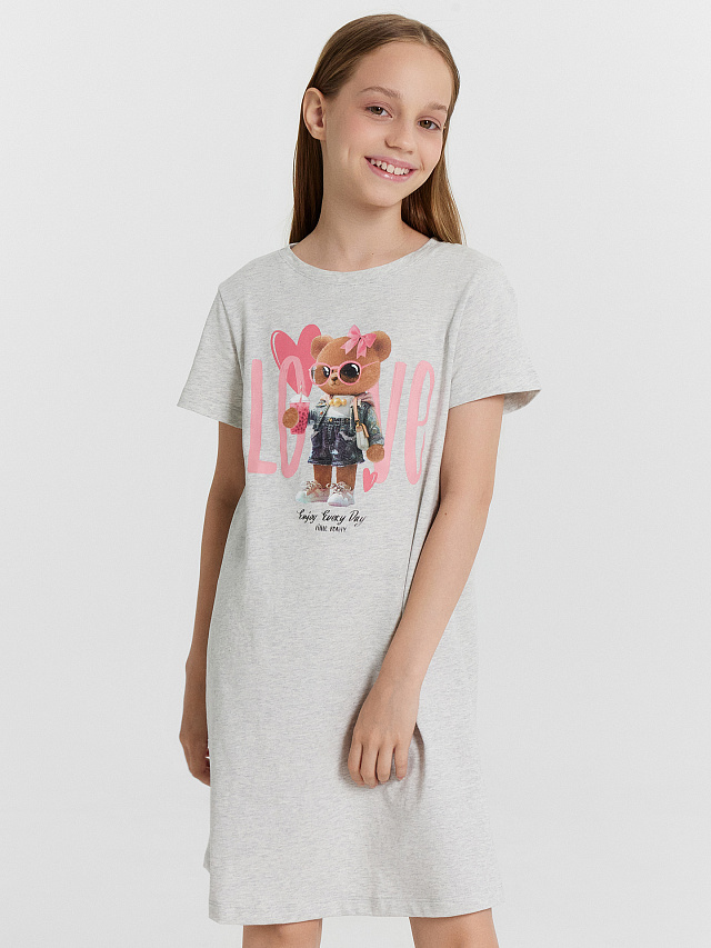 Сорочка ночная для девочек серая