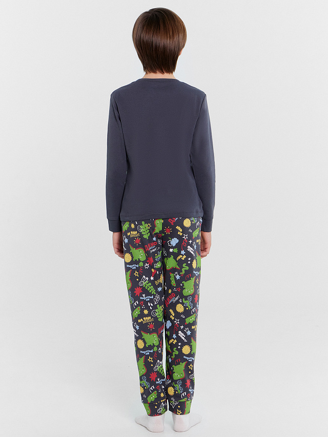 Пижама для мальчиков с принтом и надписью