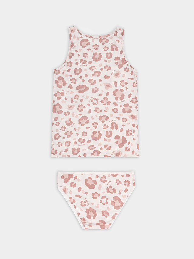 Комплект для девочек розовый с леопардовым принтом