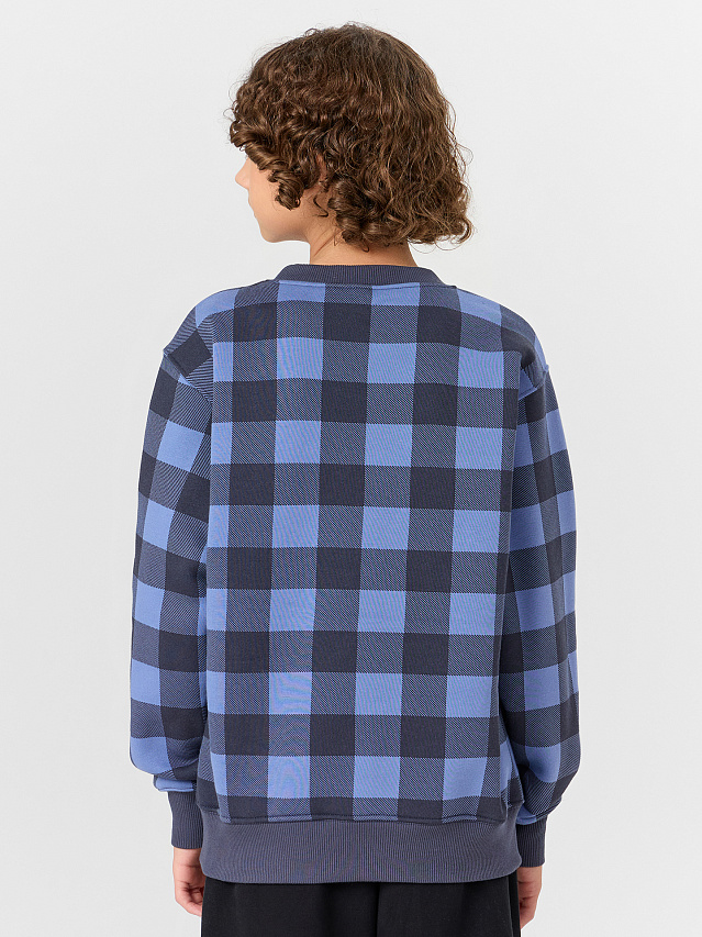 Свитшот для мальчиков синий в клетку