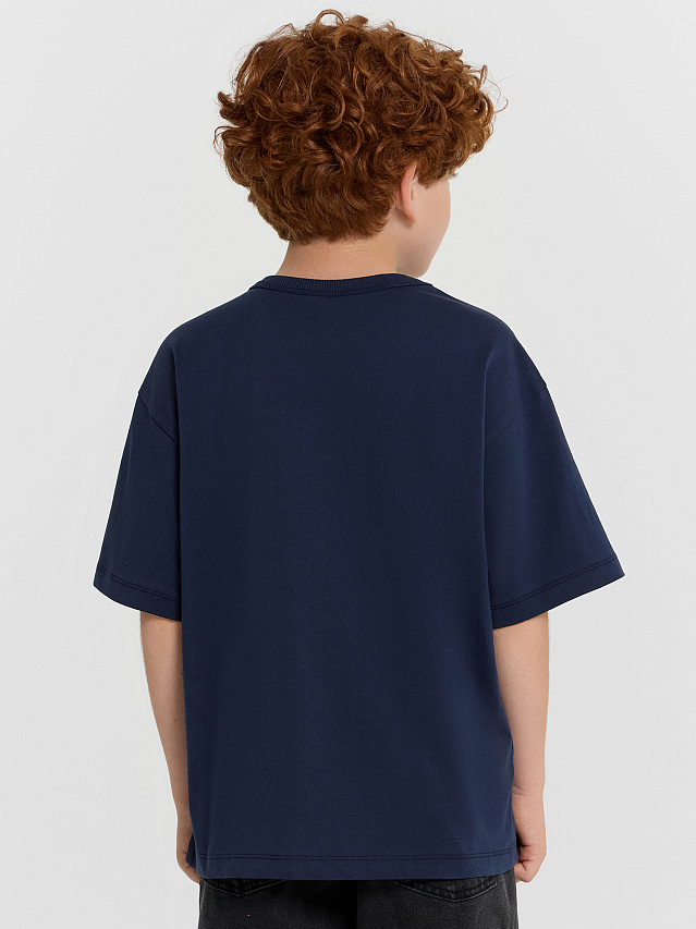 Футболка для мальчиков синяя с принтом