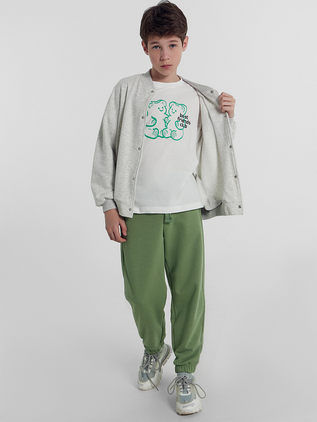 Футболка для мальчиков белая с печатью