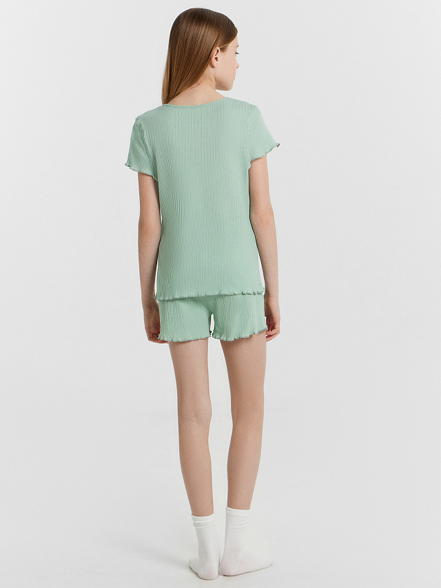 Комплект домашний для девочек зеленый