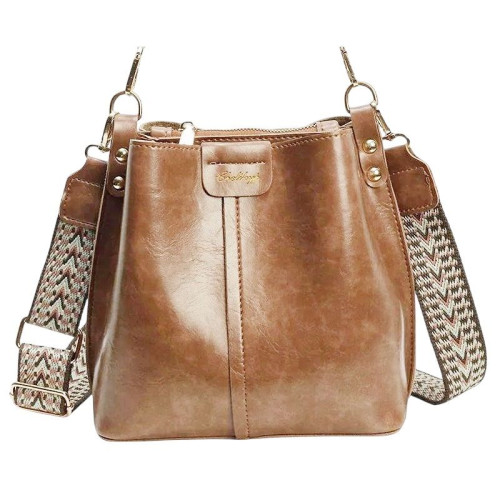 Женская кожаная сумка 9119 KHAKI