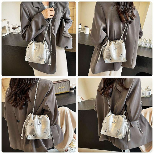 Женская кожаная сумка XQD-2472 SILVER