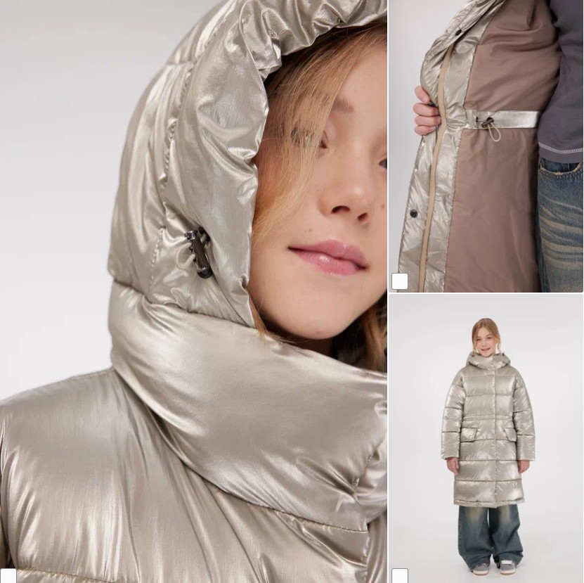 ЗС1-022/1 Пальто д/девочки серебр.-серый 158 р.