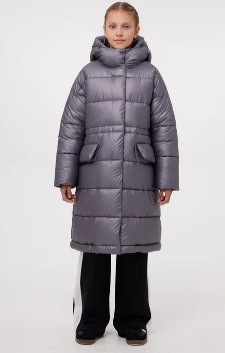 ЗС1-022/1 Пальто д/девочки темно-серый 152р.
