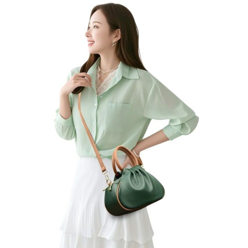 Женская кожаная сумка 76295 GREEN