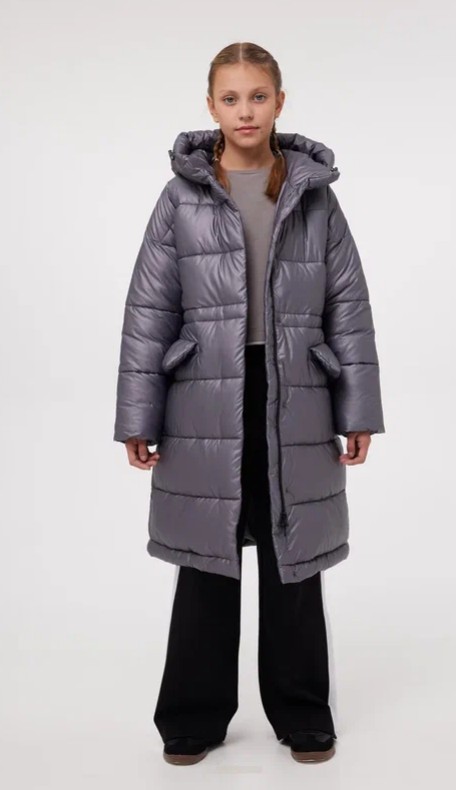 ЗС1-022/1 Пальто д/девочки темно-серый 146р.