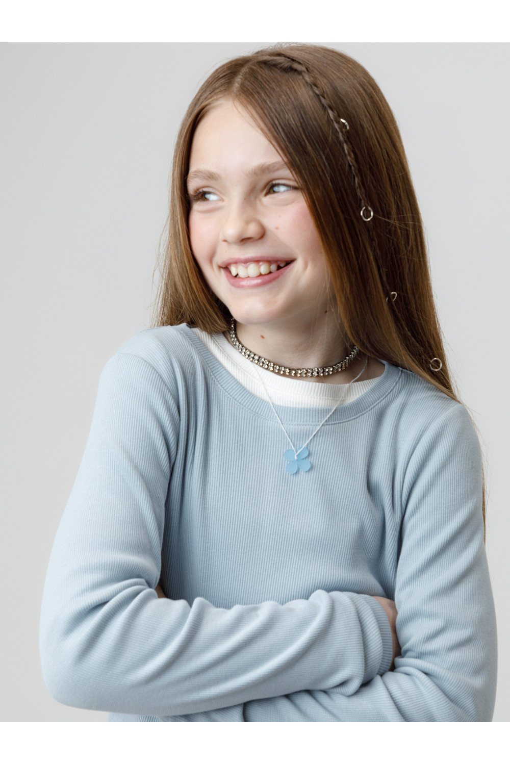 Crockid Лонгслив КР 301911 серо-голубой 1362 к655 Crockid