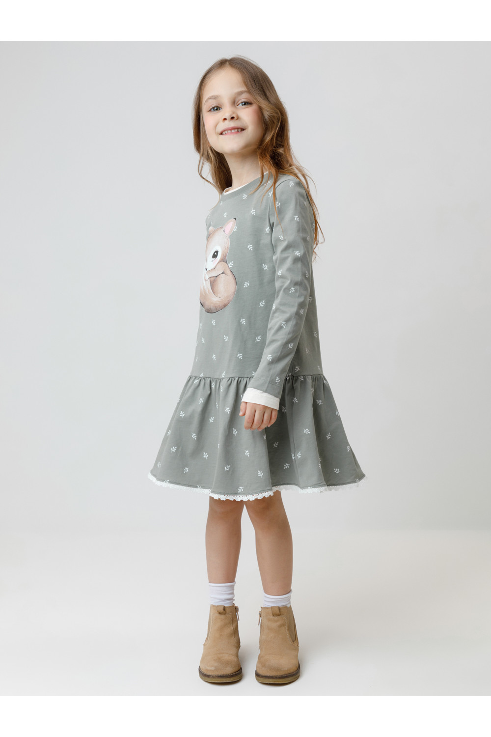 Crockid Платье КР 5960 хаки 6206 Н070.1 к663 Crockid