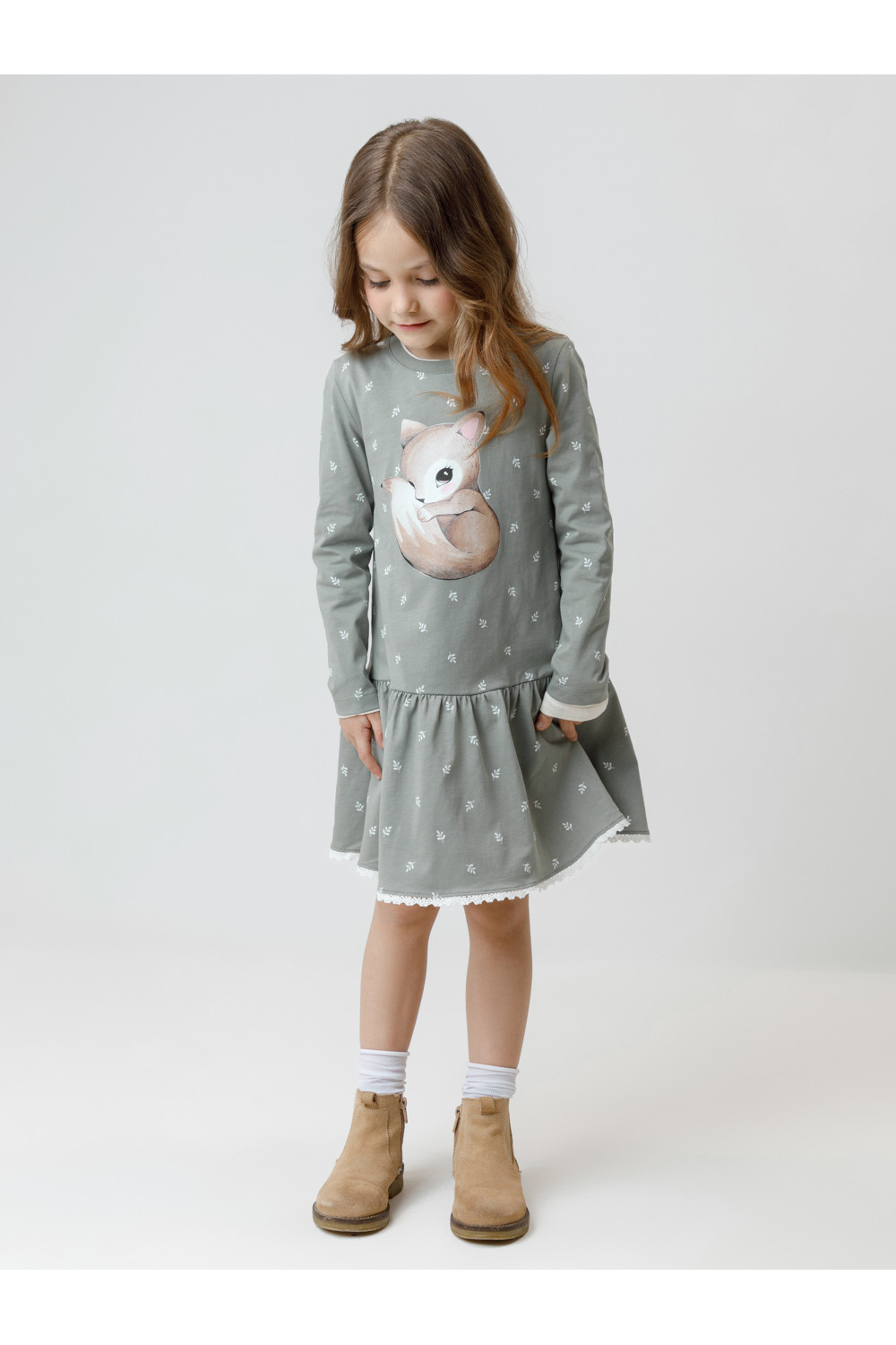 Crockid Платье КР 5960 хаки 6206 Н070.1 к663 Crockid