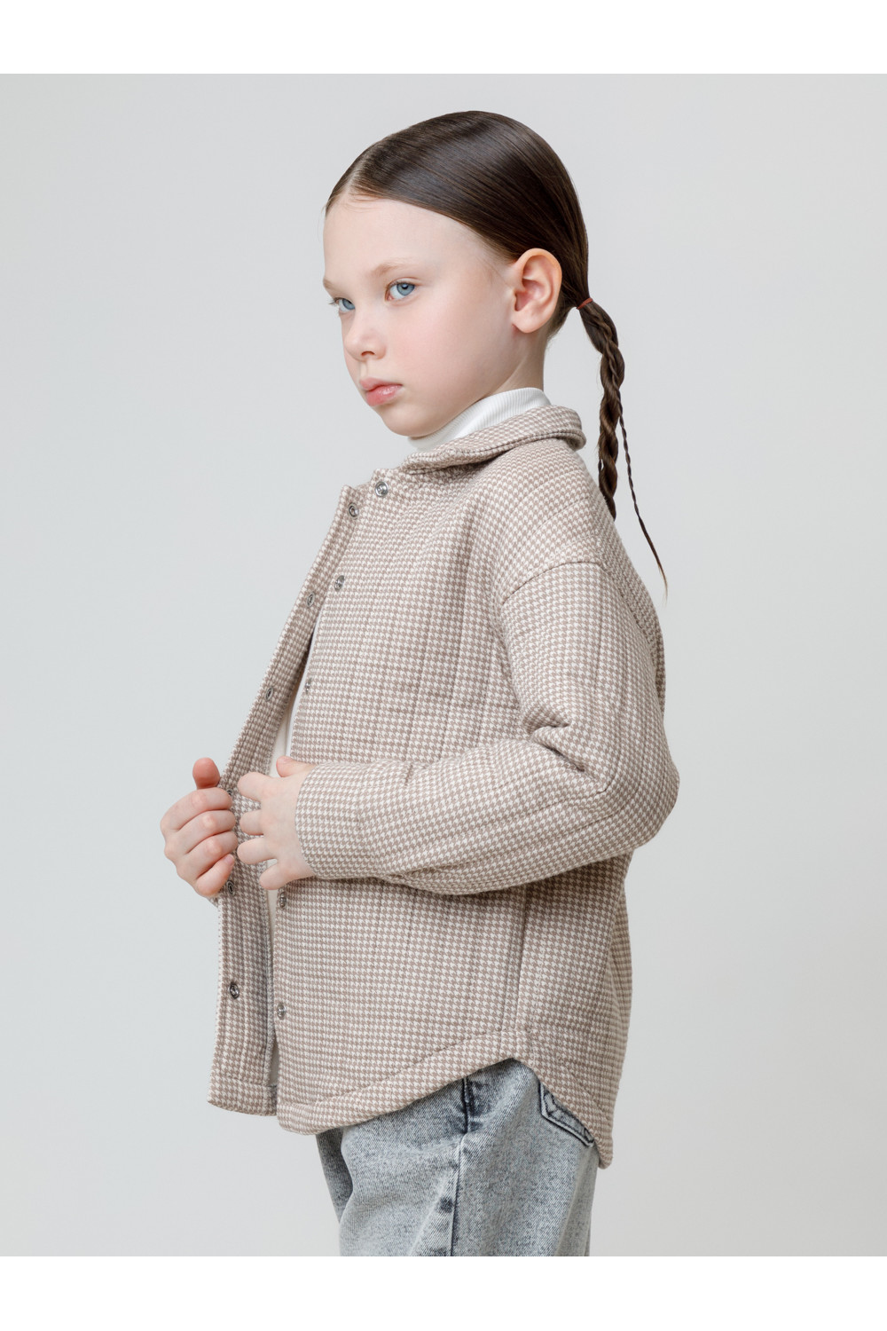 Crockid Рубашка КР 302578 бежевый, гусиная лапка к625 Crockid