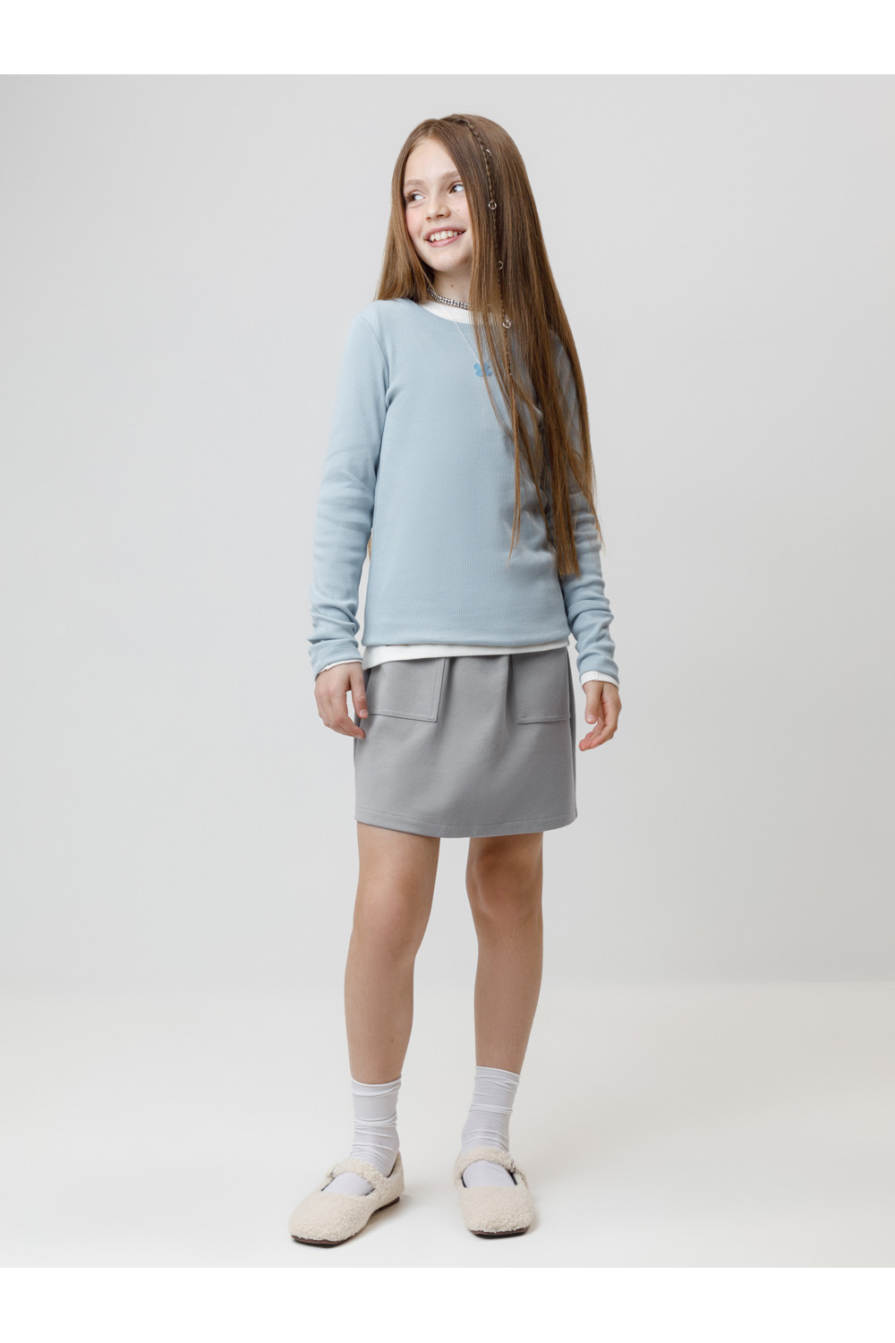 Crockid Лонгслив КР 301911 серо-голубой 1362 к655 Crockid