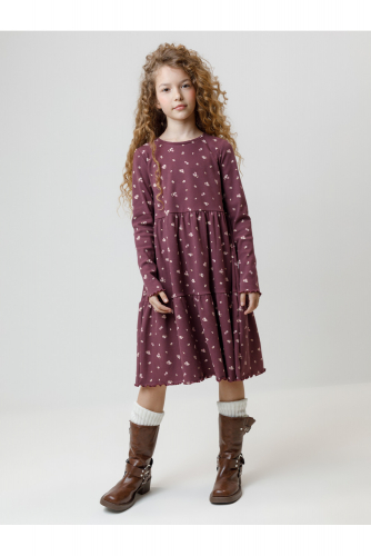 Crockid Платье КР 5958 бордовый 1411 Н068.1 к653 Crockid