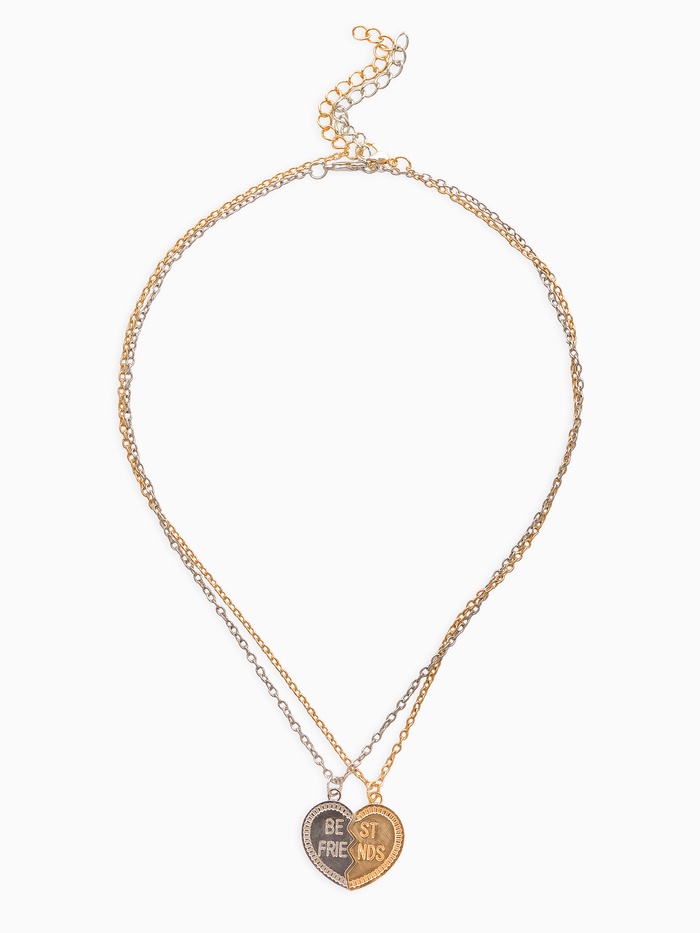 Кулоны парные «Неразлучники», лучшие друзья, цвет серебристо-золотой, 45 см