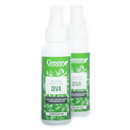 Greeny - Ягодный шейк-тоник Diva для сухой, чувствительной кожи
