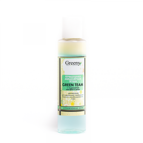 Greeny - Термальная двухфазная Мицеллярная вода с гидролатом розы Green Team
