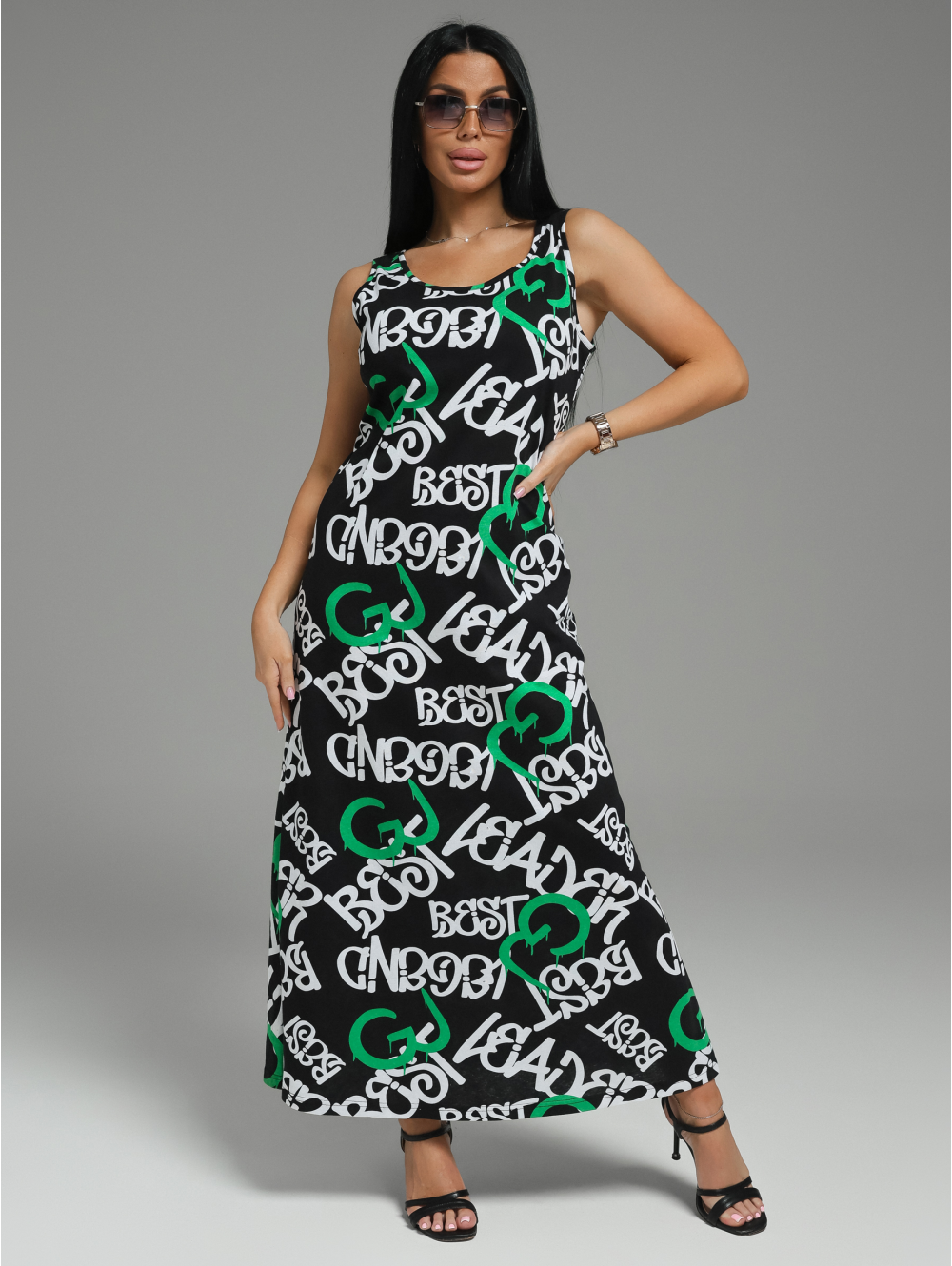 Виринея сарафан женский (буквы зеленый)