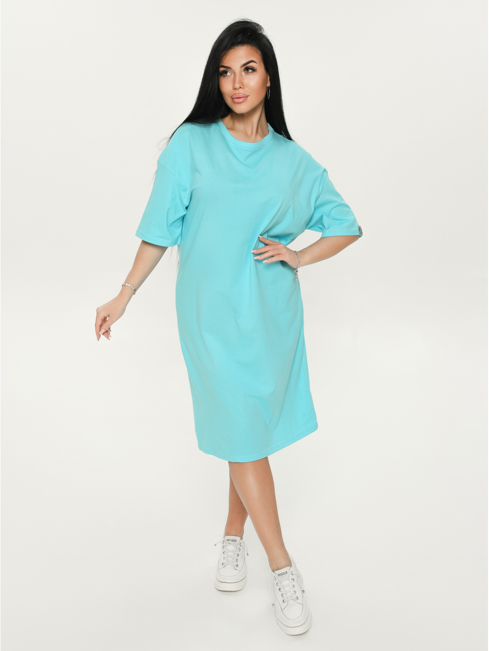 Салли платье-футболка женское (бирюза)