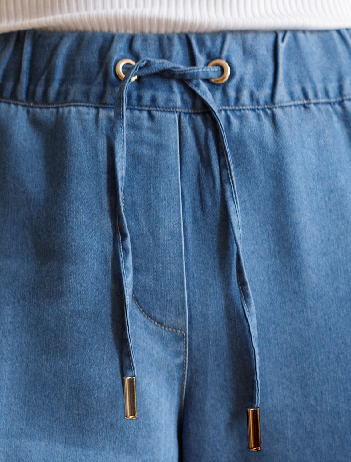 Ст.цена 2490р Брюки из лиоцелла под деним D54.150 синий