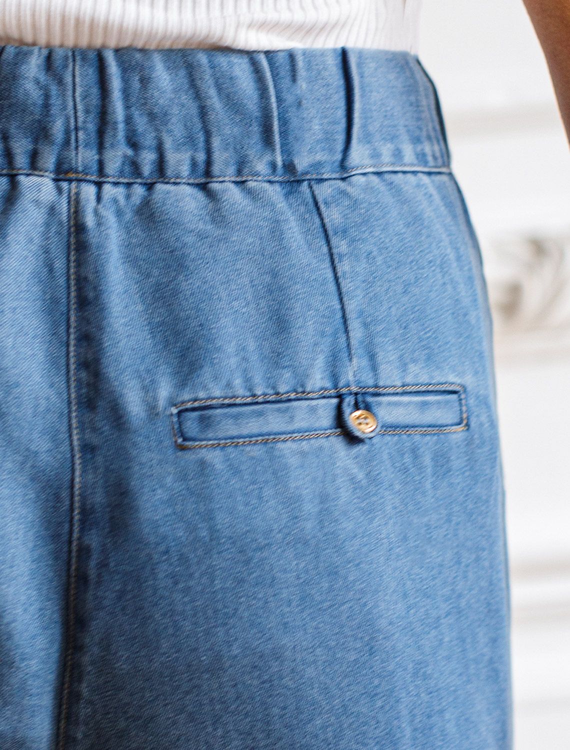 Ст.цена 2490р Брюки из лиоцелла под деним D54.150 синий