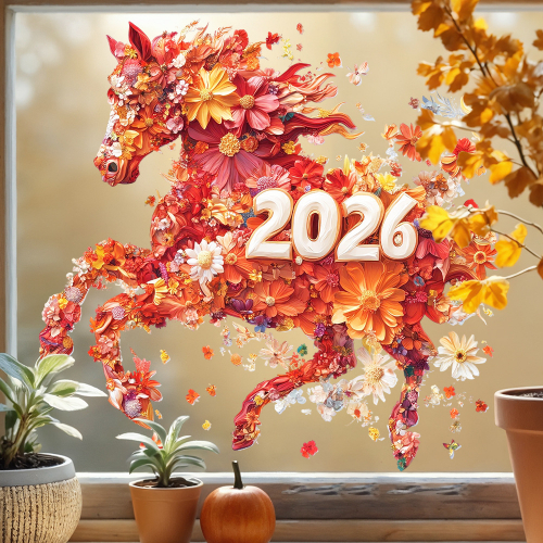 Новогодние наклейки 2026, новогодние украшения дома