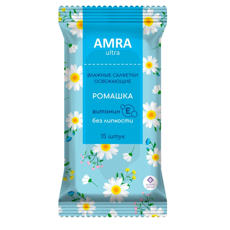 Салфетки влажные ОСВЕЖАЮЩИЕ лайм с мятой, ягодный микс, ромашка 15 шт