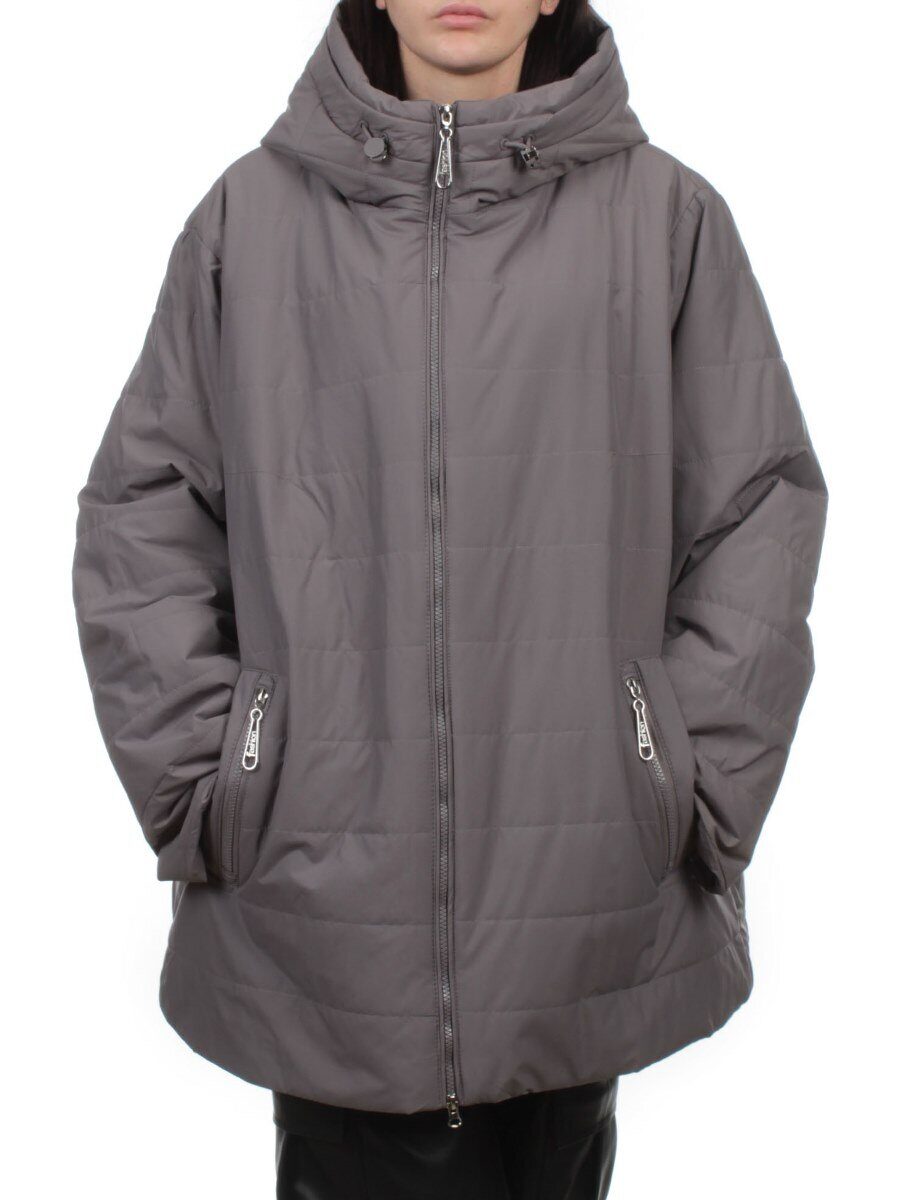 F-801 GRAY Куртка демисезонная женская (100 гр. холлофайбер)