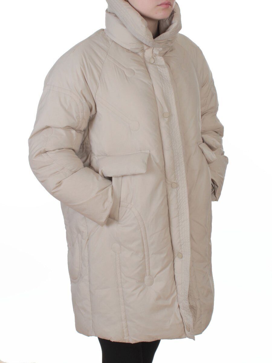 3062 BEIGE Куртка пуховая зимняя женская (утиный пух)