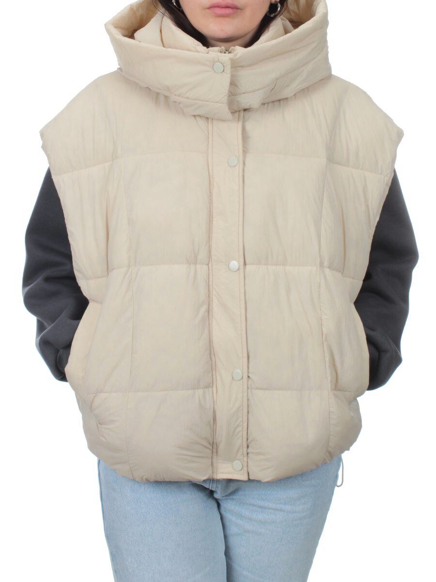 24001 BEIGE Жилет утепленный женский (100 гр. холоффайбер)