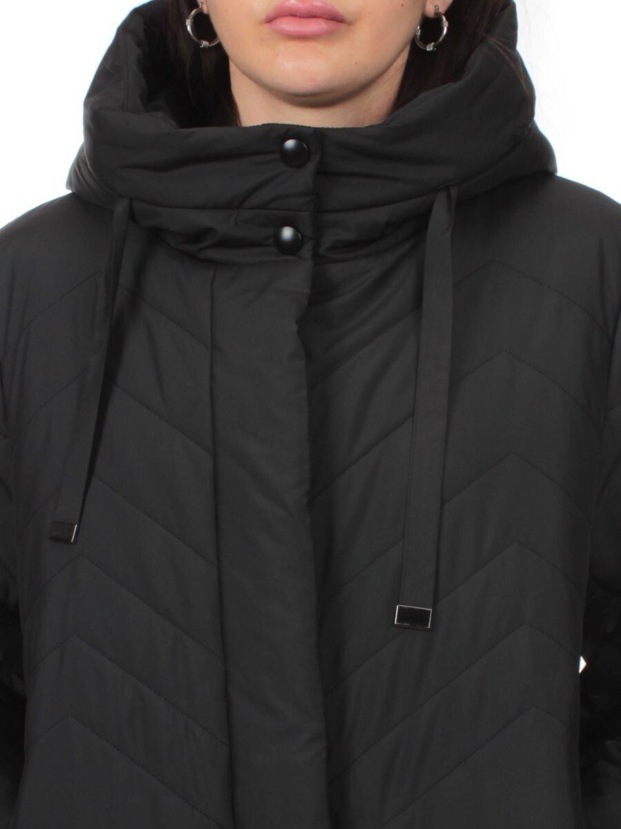 1135 BLACK Пальто зимнее облегченное женское (холлофайбер 150 гр.)