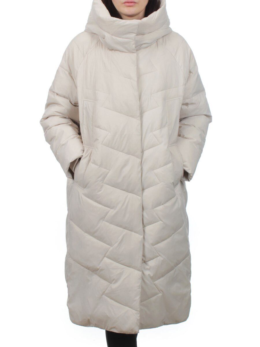 3066 LT. BEIGE Пуховик зимний женский (80% пух, 20% перо)
