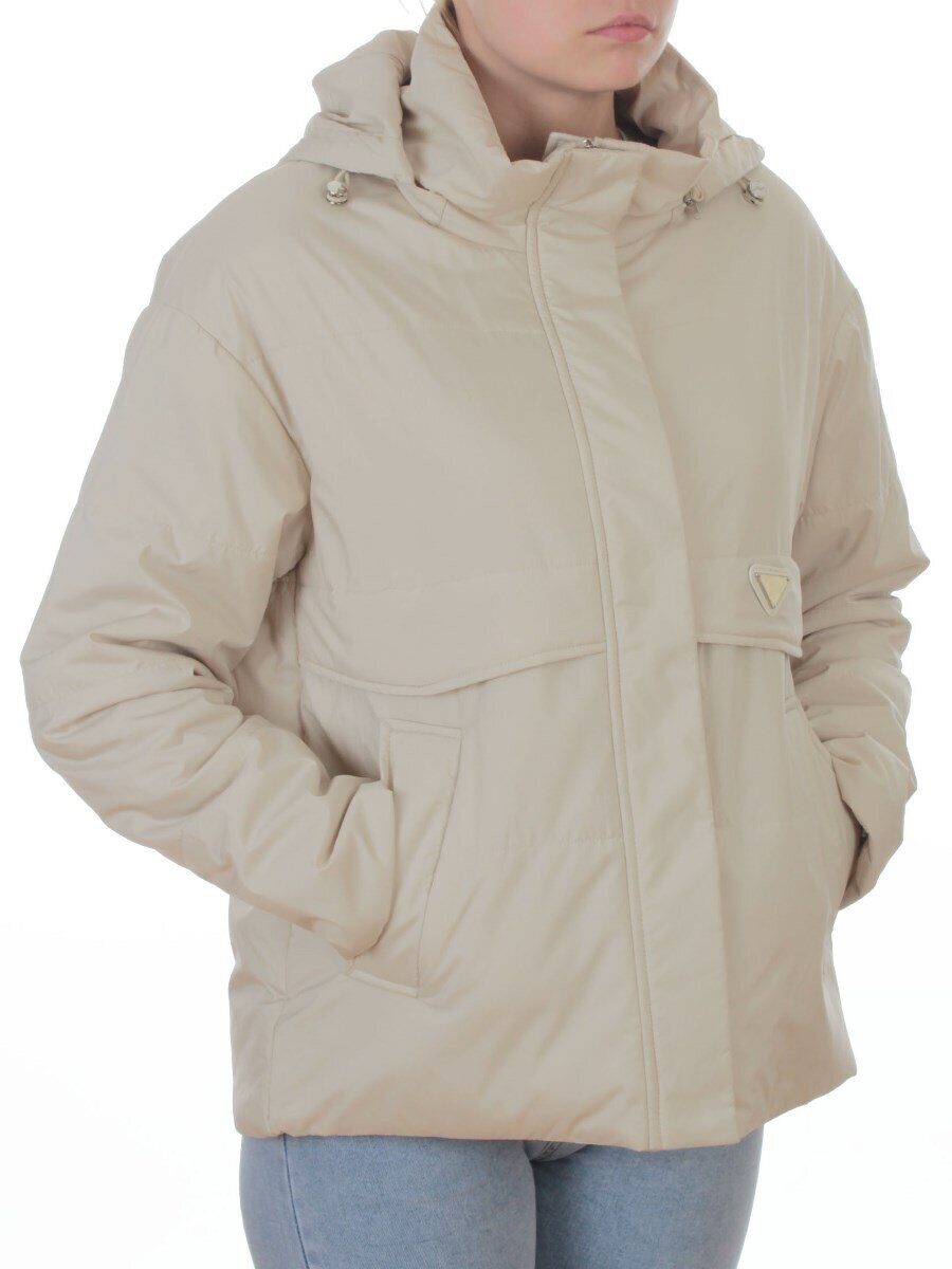 7060 BEIGE Куртка демисезонная женская (100 гр. холлофайбер)