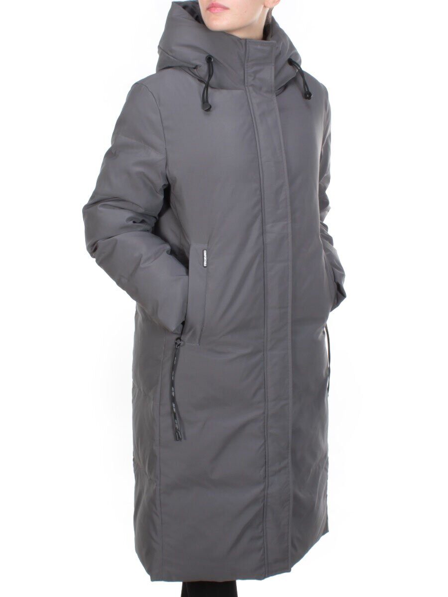 2233 DARK GRAY Пальто женское зимнее AKIDSEFRS (200 гр. холлофайбера)